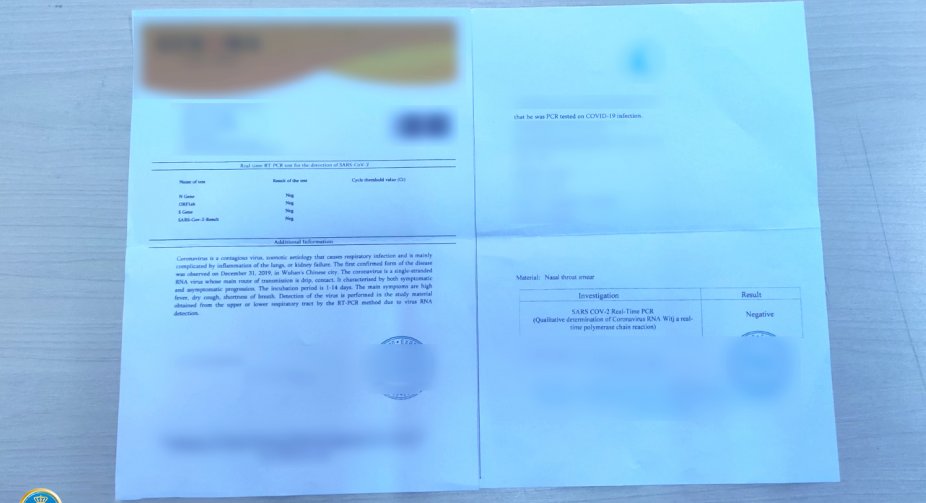 One person has been arrested for making fake documents of a coronavirus PCR test