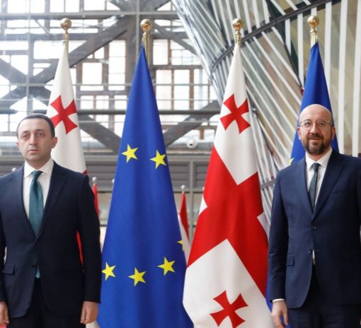 ბრიუსელში ირაკლი ღარიბაშვილისა და შარლ მიშელის შეხვედრა მიმდინარეობს