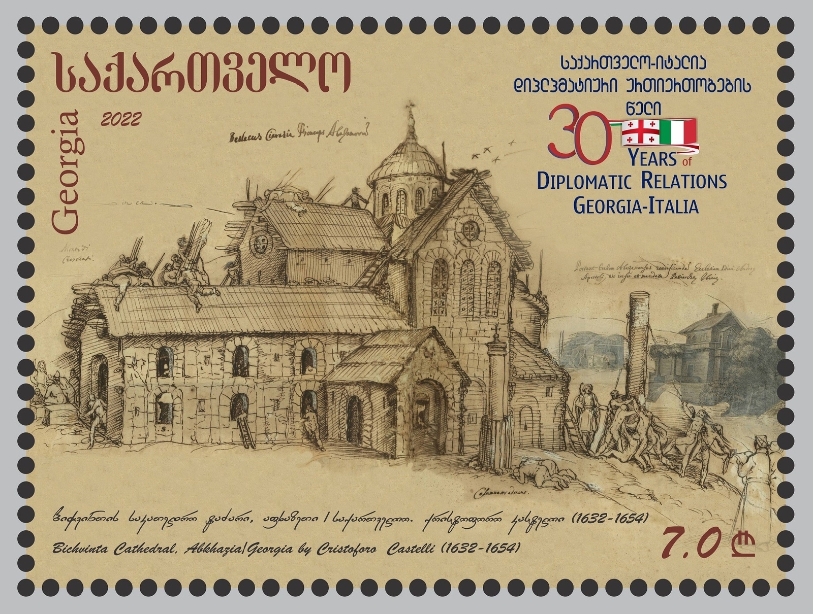 Italy, Georgia issue postage stamps to mark 30th anniversary of ties