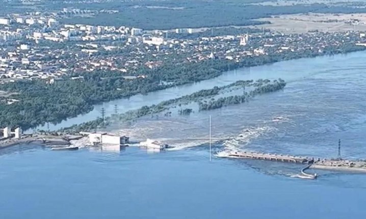 Kyiv accuses Russia of hitting Kakhovka HPP