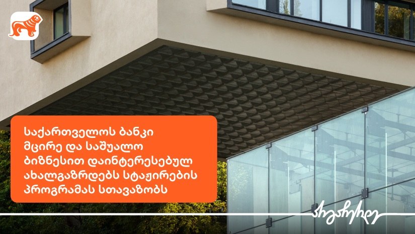 მცირე და საშუალო ბიზნესით დაინტერესებულ ახალგაზრდებს საქართველოს ბანკი სტაჟირების პროგრამას სთავაზობს