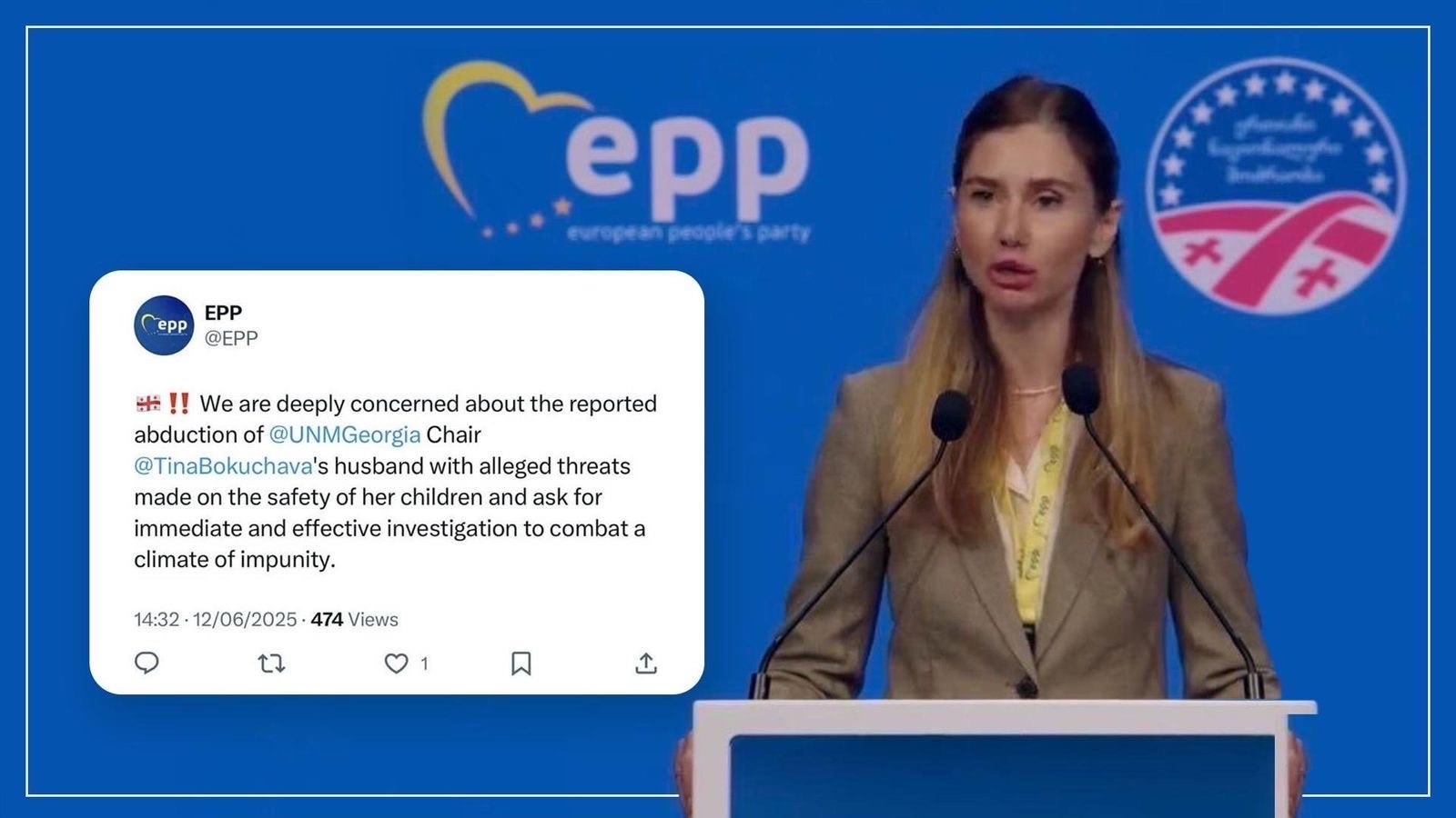 EPP urges 'immediate investigation' into alleged kidnapping of Georgian opposition leader’s husband