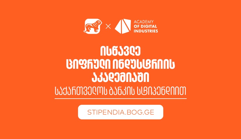 გახდი "საქართველოს ბანკის" სტიპენდიატი ციფრული ინდუსტრიის აკადემიაშია და დაეუფლე ახალ პროფესიას სრული დაფინანსებით