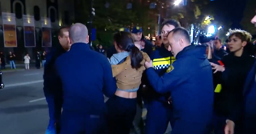 Georgian Interior Ministry says around 20 protesters detained on Rustaveli Avenue